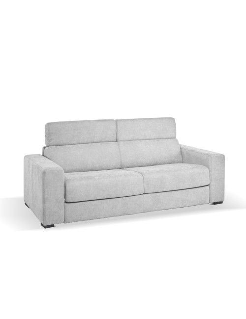 Divano letto 3 posti Crien tessuto Luna grigio chiaro 205x97x83H