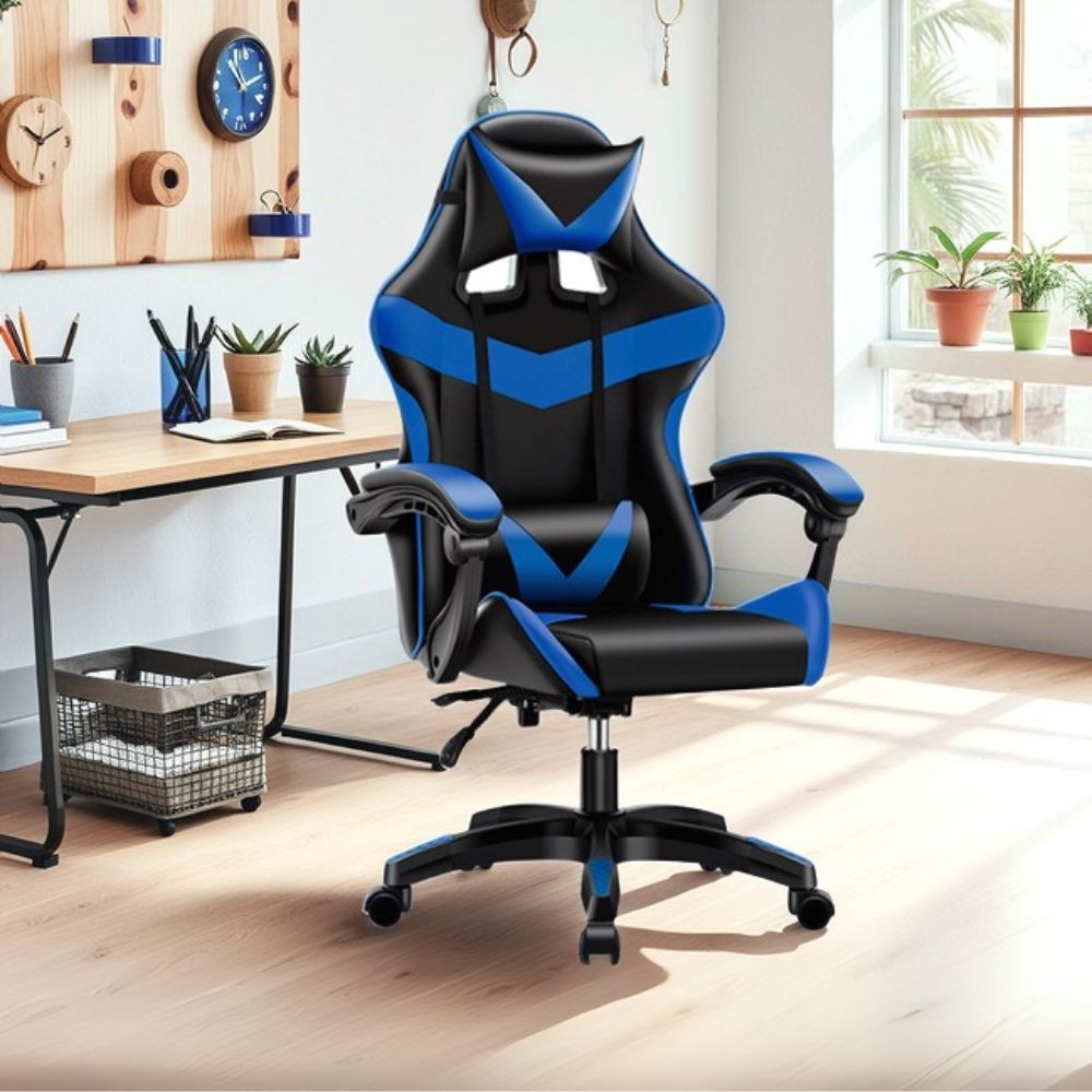 Poltrona Gaming colore nero blu PVC – Comfort e Design