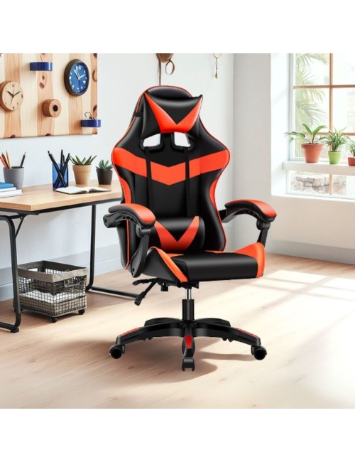 Poltrona Gaming colore nero rosso PVC – Comfort e Design