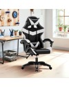 Poltrona Gaming colore nero bianco PVC – Comfort e Design
