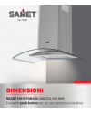 Cappa inox da parete 90 cm cupolino in vetro WETH 90 Samet