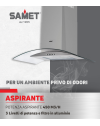 Cappa inox da parete 90 cm cupolino in vetro WETH 90 Samet