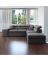 Divano letto angolare reversibile NewBelen grigio scuro pouf contenitore 280x230x77H