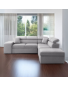 Divano letto angolare reversibile NewBelen grigio pouf contenitore 280x230x77H
