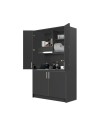 Cucina salvaspazio a scomparsa Fold Evolution colore antracite e elettrodomestici inclusi 125x62x208H