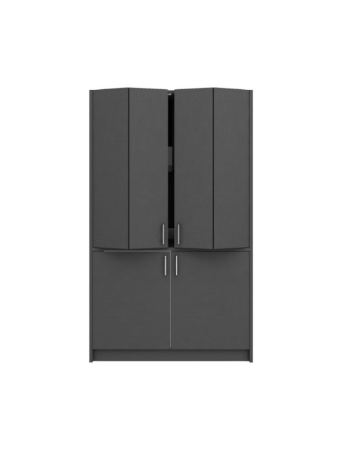 Cucina salvaspazio a scomparsa Fold Evolution colore antracite e elettrodomestici inclusi 125x62x208H
