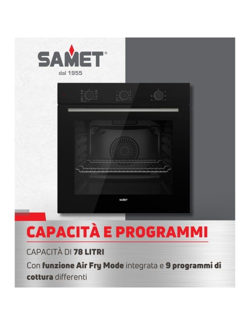Forno Multifunzione Nero Friggitrice ad Aria Pales Classe A Samet Offerta