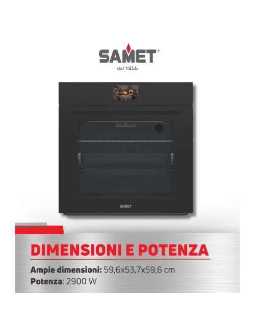 Forno Elettrico multifunzione nero opaco Samet Tempest classe A