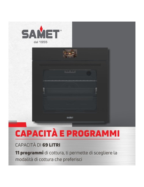 Forno Elettrico multifunzione nero opaco Samet Tempest classe A