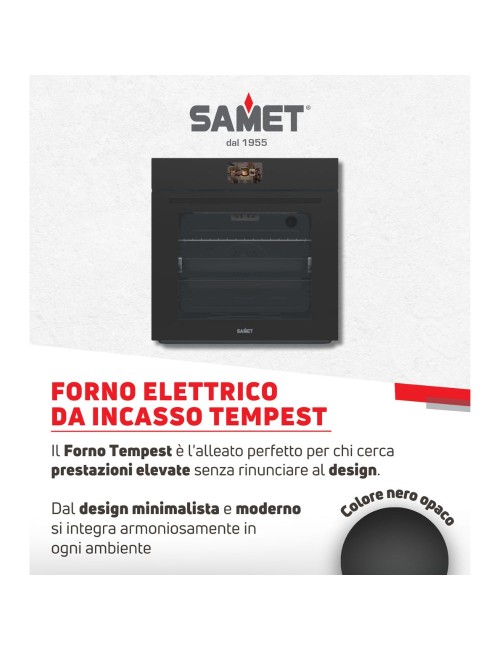 Forno Elettrico multifunzione nero opaco Samet Tempest classe A