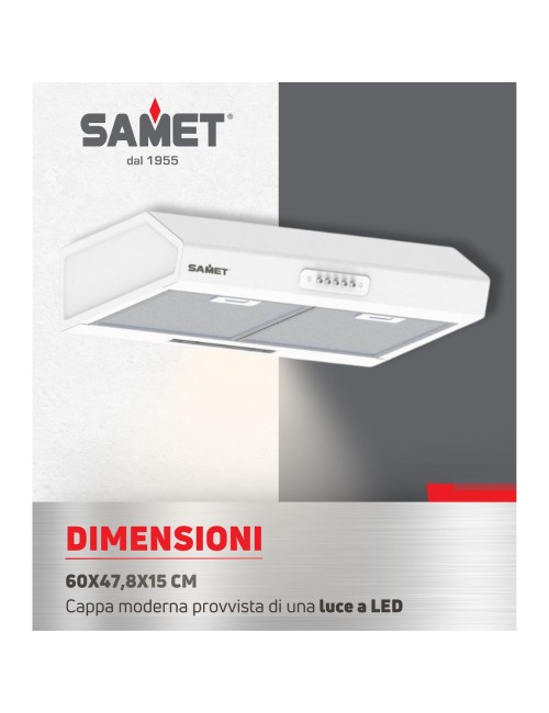 Gruppo Cappa Sottopensile Tornado 60 Samet Colore Bianco Prezzo