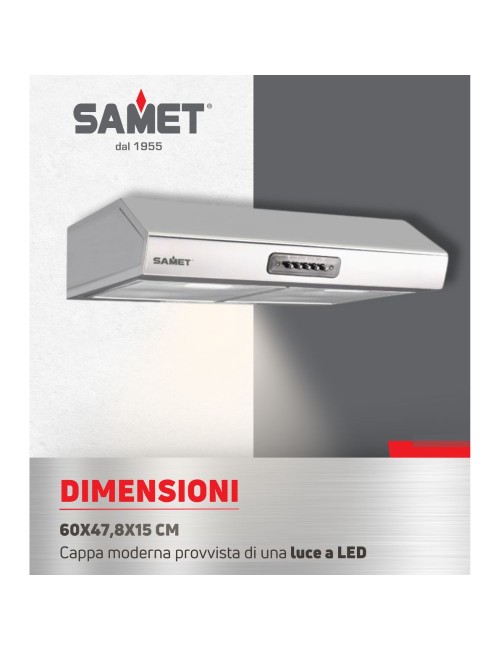 Gruppo Cappa Sottopensile Tornado 60 Samet Colore Inox Prezzo