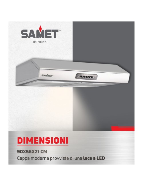 Gruppo Cappa Sottopensile Tornado 90 Inox Samet Prezzo