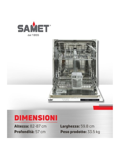 Lavastoviglie 13 coperti incasso classe E SAMET SAMLVS