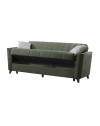 Divano letto Duca 3 posti verde con contenitore e funzione letto 223x86x89H