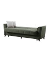 Divano letto Duca 3 posti verde con contenitore e funzione letto 223x86x89H