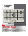 Piano cottura 5 fuochi da 90 cm avena Aiace Samet