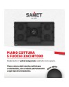 Piano cottura gas 5 fuochi 90 cm vetro temperato satinato nero opaco Samet Zacinto90