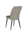 Sedia Vika in nabuk tortora con trama geometrica e piedi neri - Eleganza e comfort