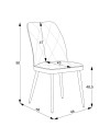 Sedia Vika in nabuk tortora con trama geometrica e piedi neri - Eleganza e comfort