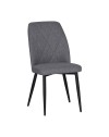 Sedia Vika in tessuto grigio con trama geometrica e piedi neri - Eleganza e comfort