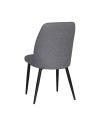 Sedia Vika in tessuto grigio con trama geometrica e piedi neri - Eleganza e comfort