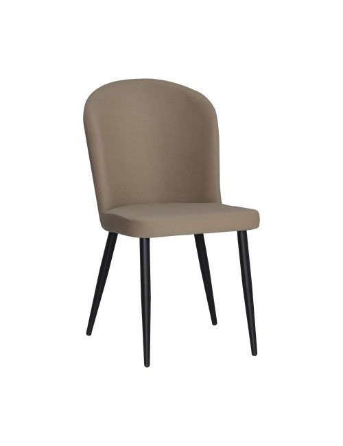 Sedia Barka in tessuto tortora con piedi neri – Comfort morbido e design