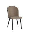 Sedia Barka in tessuto tortora con piedi neri – Comfort morbido e design