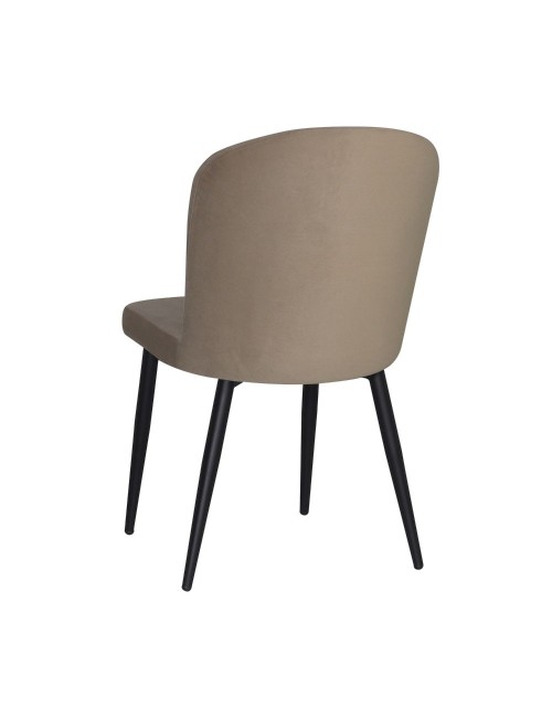 Sedia Barka in tessuto tortora con piedi neri – Comfort morbido e design