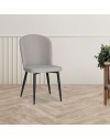 Sedia Barka in tessuto grigio con piedi neri – Comfort morbido e design