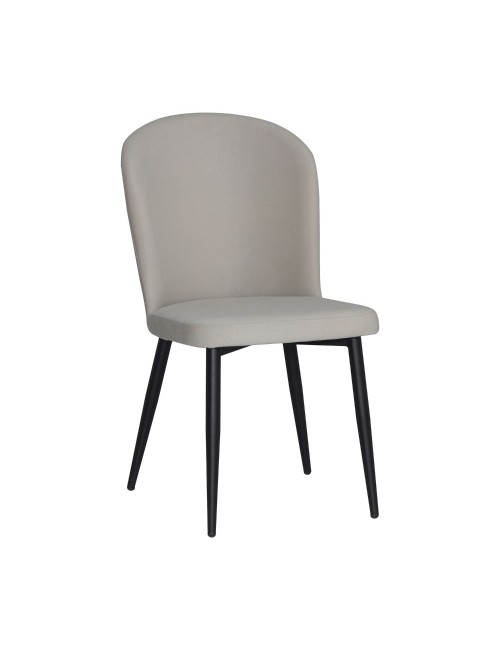 Sedia Barka in tessuto grigio con piedi neri – Comfort morbido e design