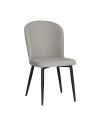 Sedia Barka in tessuto grigio con piedi neri – Comfort morbido e design