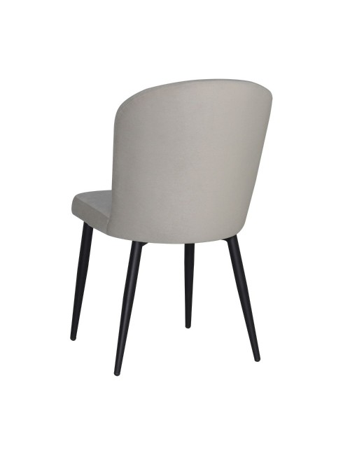 Sedia Barka in tessuto grigio con piedi neri – Comfort morbido e design