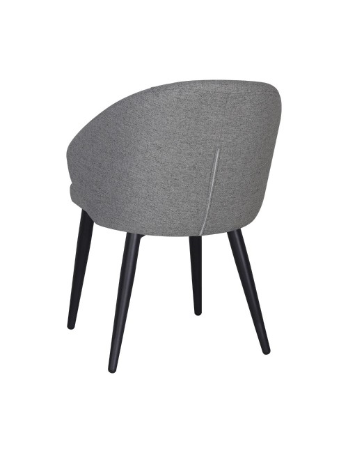 Sedia imbottita Patya in tessuto grigio cenere con gambe nere – Comfort essenziale e carattere moderno