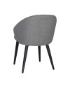 Sedia imbottita Patya in tessuto grigio cenere con gambe nere – Comfort essenziale e carattere moderno