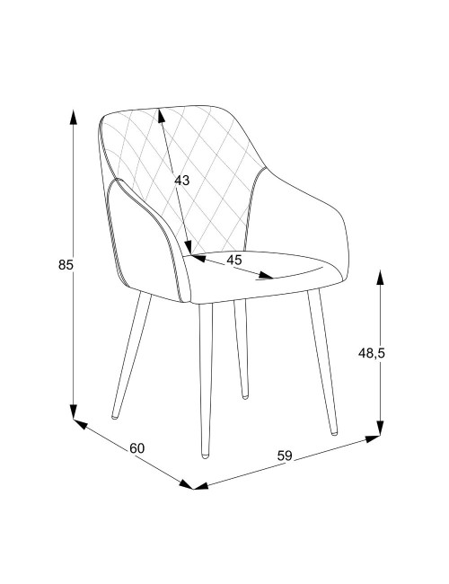 Sedia Rarra in tessuto tortora con schienale geometrico e gambe nere – Comfort per ambienti moderni