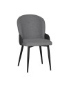 Sedia imbottita Simo in tessuto grigio chiaro con dettaglio in nabuk antracite – Comfort e stile sofisticato