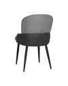 Sedia imbottita Simo in tessuto grigio chiaro con dettaglio in nabuk antracite – Comfort e stile sofisticato