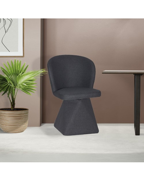 Sedia girevole Piyan in tessuto grigio scuro – Eleganza contemporanea