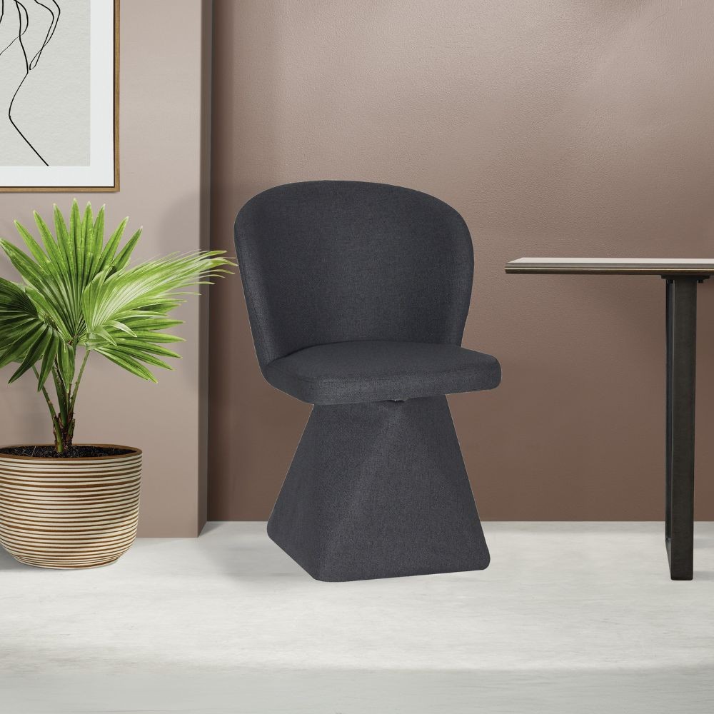 Sedia girevole Piyan in tessuto grigio scuro – Eleganza contemporanea