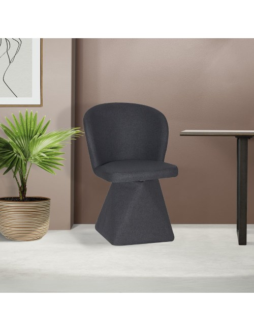 Set 2 Sedie girevoli Piyan in tessuto grigio scuro – Eleganza contemporanea