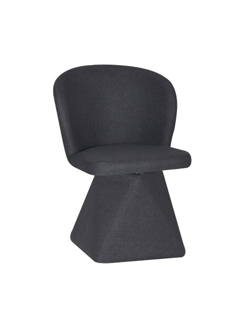 Set 2 Sedie girevoli Piyan in tessuto grigio scuro – Eleganza contemporanea