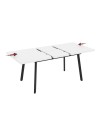 Tavolo allungabile piano colore bianco frassinato e gambe in metallo nero Lini 138x85x76h