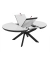 Tavolo rotondo allungabile Meli bianco lucido con gambe nere 138x138x76H