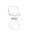 Set 2 Sedie girevoli Piyan in tessuto grigio scuro – Eleganza contemporanea