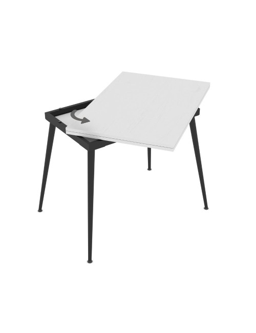 Tavolo allungabile e girevole bianco Lilis 90x60x75H