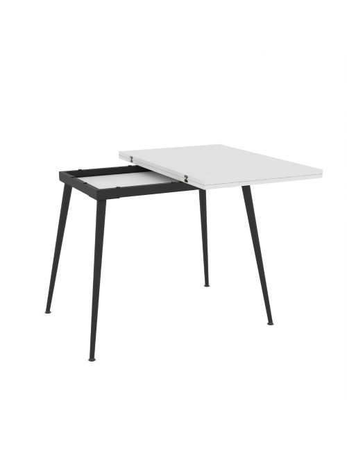 Tavolo allungabile e girevole bianco Lilis 90x60x75H