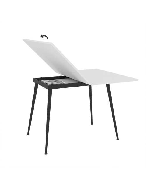 Tavolo allungabile e girevole bianco Lilis 90x60x75H