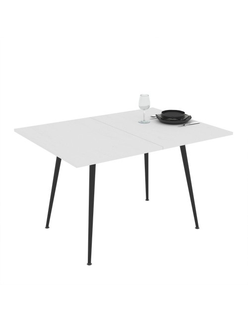 Tavolo allungabile e girevole bianco Lilis 90x60x75H