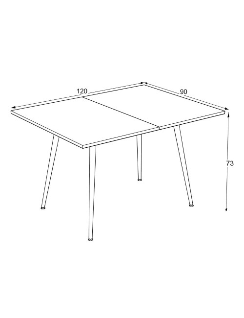 Tavolo allungabile e girevole bianco Lilis 90x60x75H